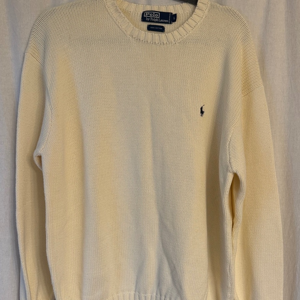 Ralph Lauren polo VINTAGE cream sweater L large